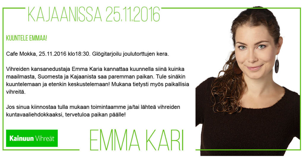 Emma Kari Kajaanissa 25.11.2016